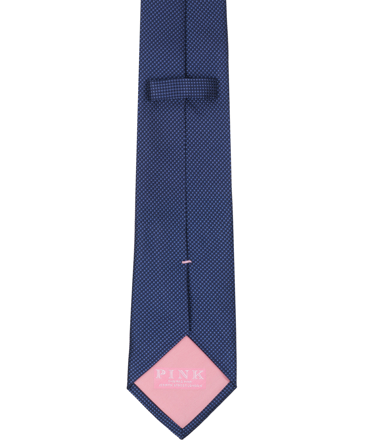 Navy Textured Woven Silk Tie