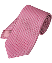 Pink Textured Woven Silk Tie