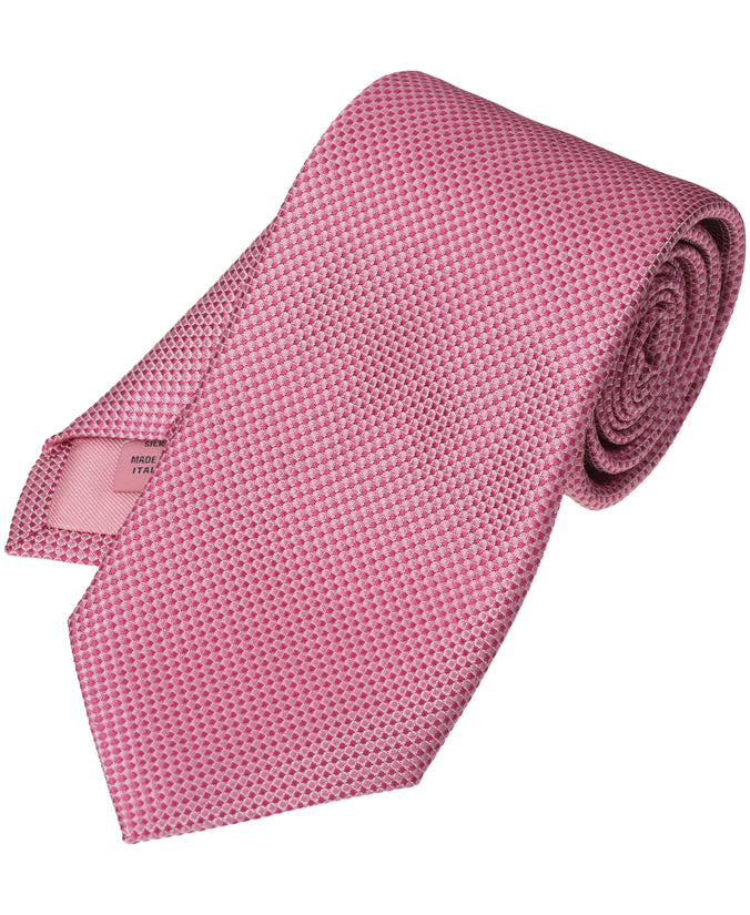 Pink Textured Woven Silk Tie