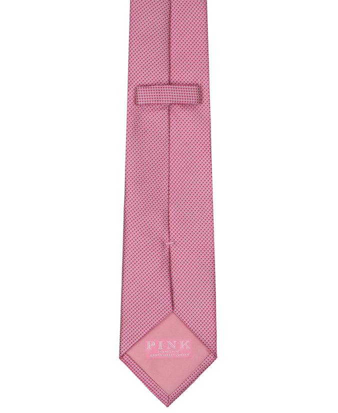 Pink Textured Woven Silk Tie