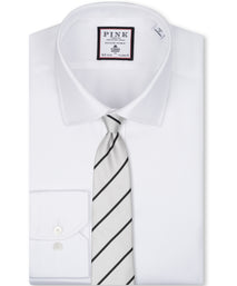 Grey Striped Woven Silk Tie