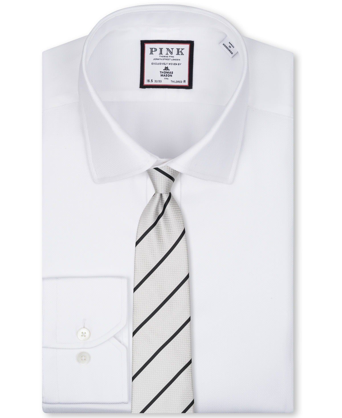 Grey Striped Woven Silk Tie