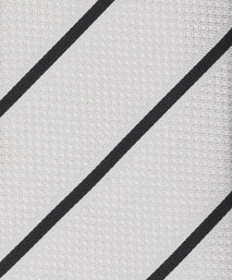 Grey Striped Woven Silk Tie