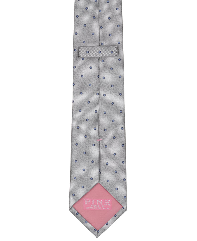 Grey Dot Woven Silk Tie