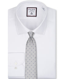 Grey Dot Woven Silk Tie