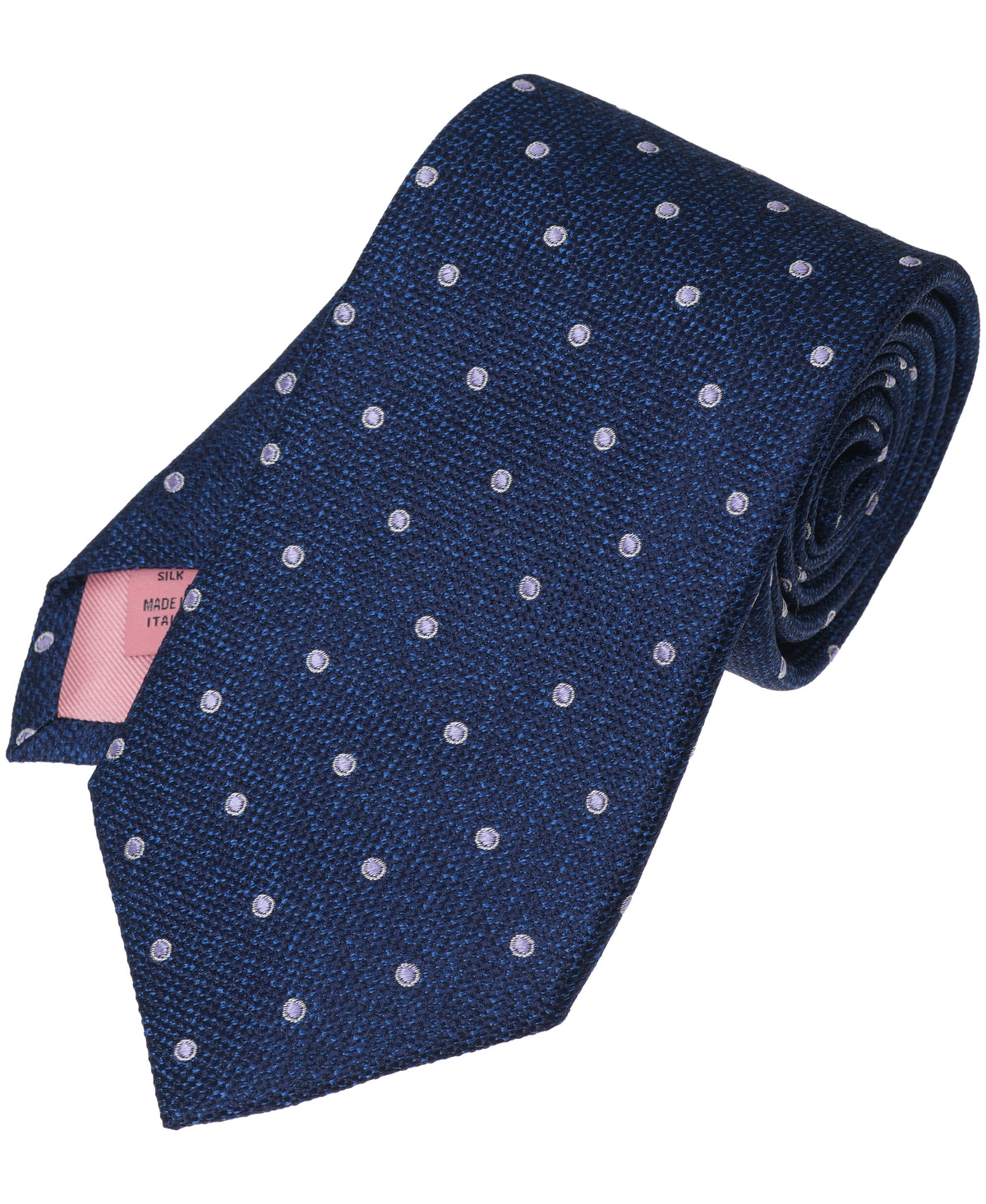 Navy Dot Woven Silk Tie