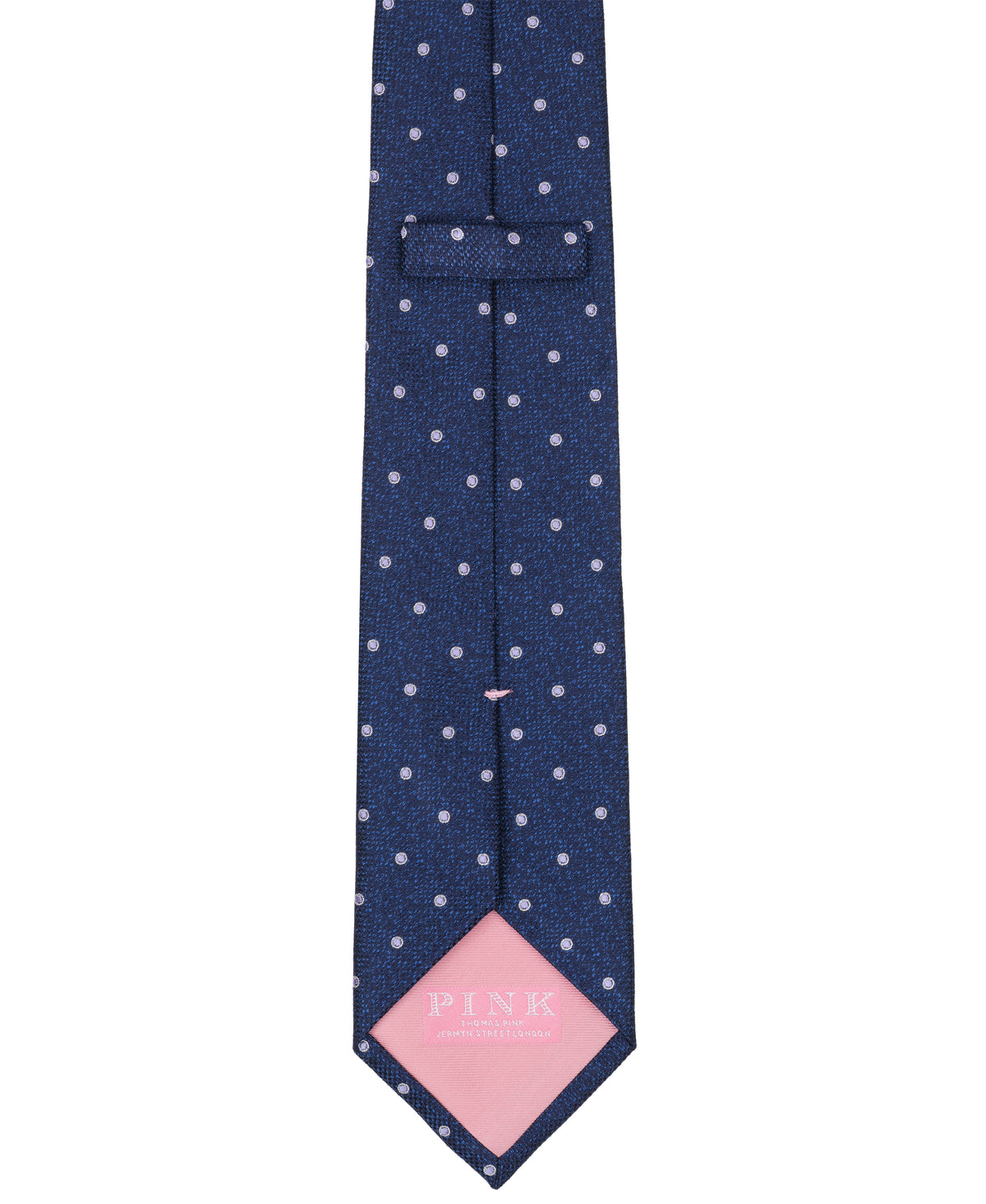 Navy Dot Woven Silk Tie