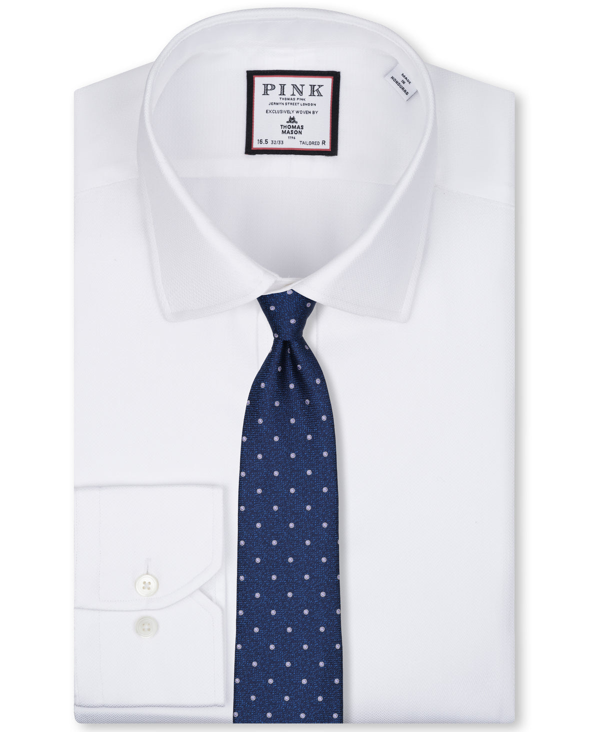 Navy Dot Woven Silk Tie