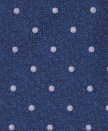 Navy Dot Woven Silk Tie