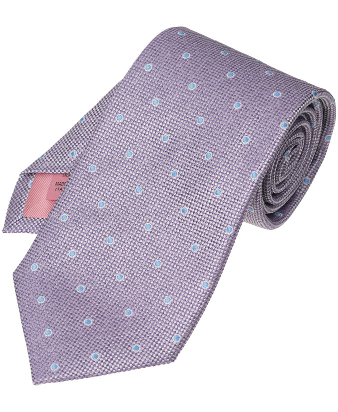 Purple Dot Woven Silk Tie