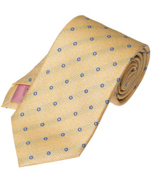 Yellow Dot Woven Silk Tie