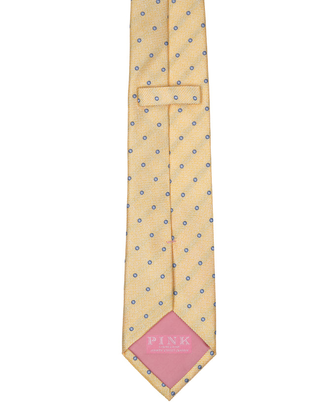 Yellow Dot Woven Silk Tie