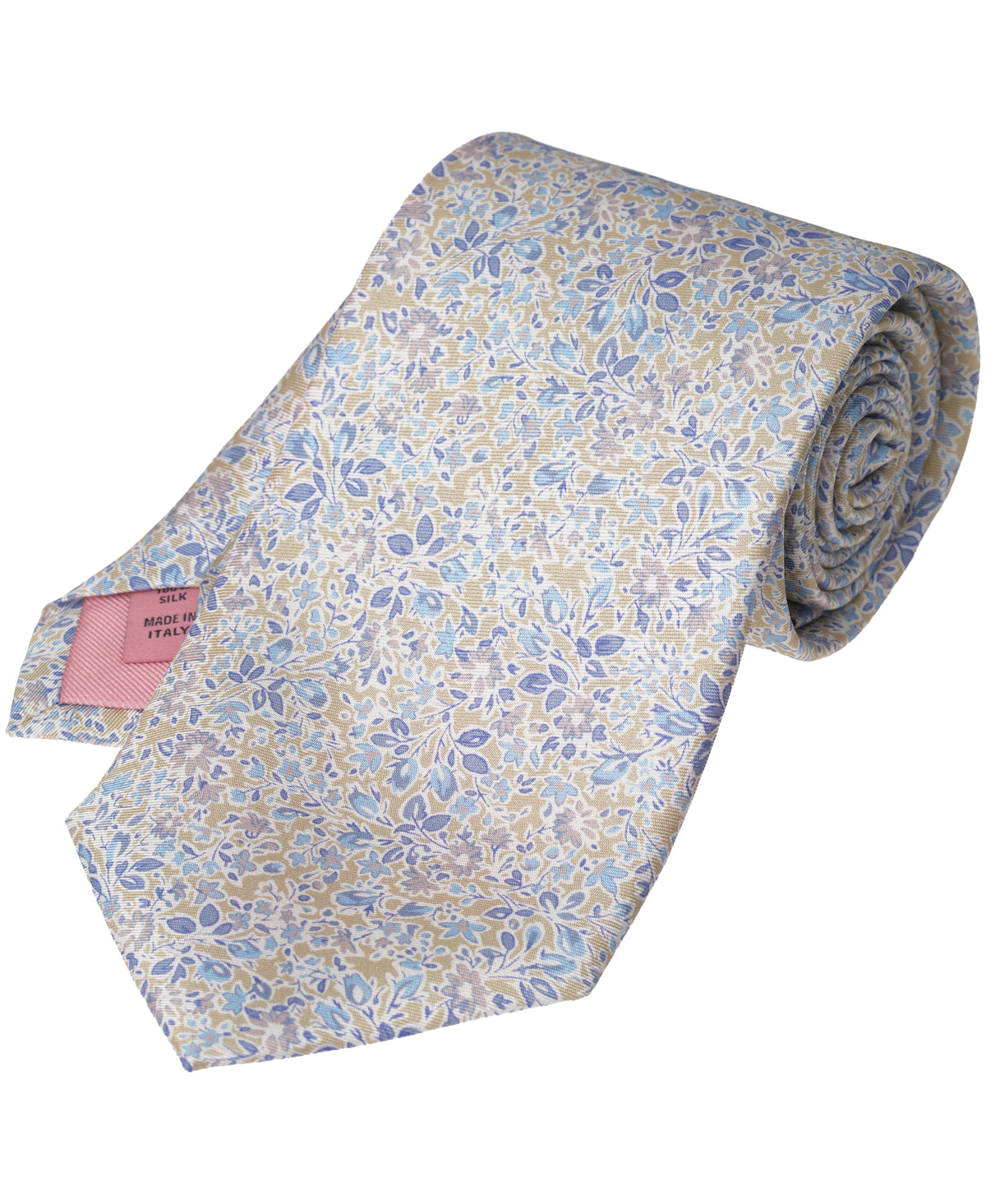 Ecru Floral Woven Silk Tie