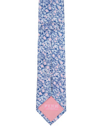 Navy Floral Woven Silk Tie