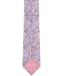 Pink Floral Woven Silk Tie