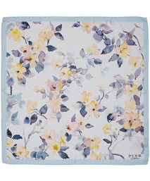 Yellow Floral Woven Silk Pocket Square