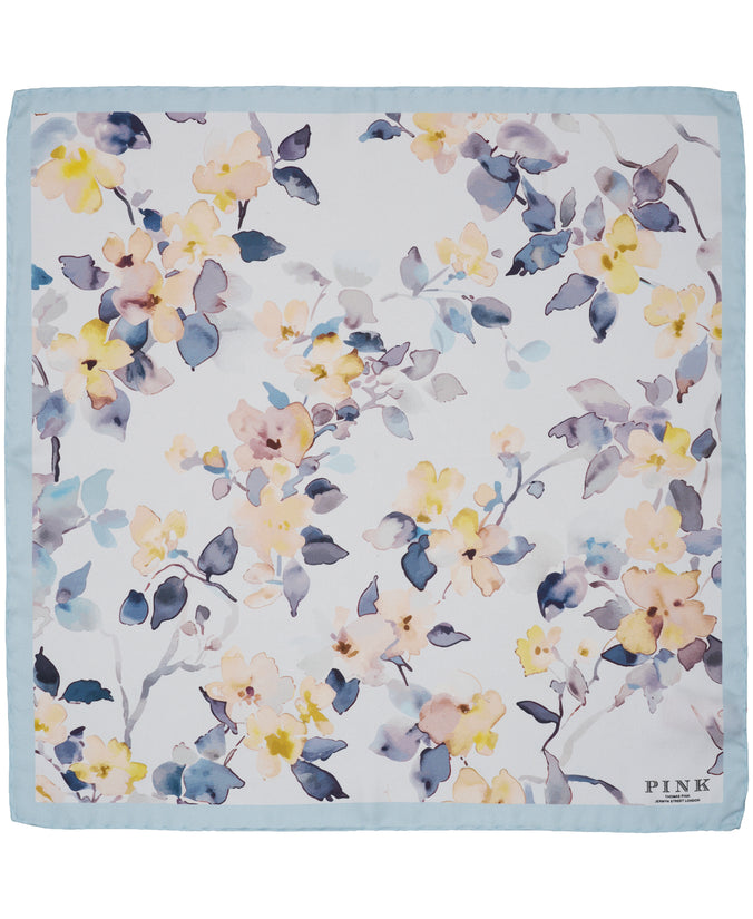 Yellow Floral Woven Silk Pocket Square