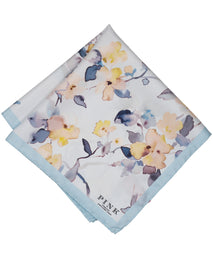 Yellow Floral Woven Silk Pocket Square