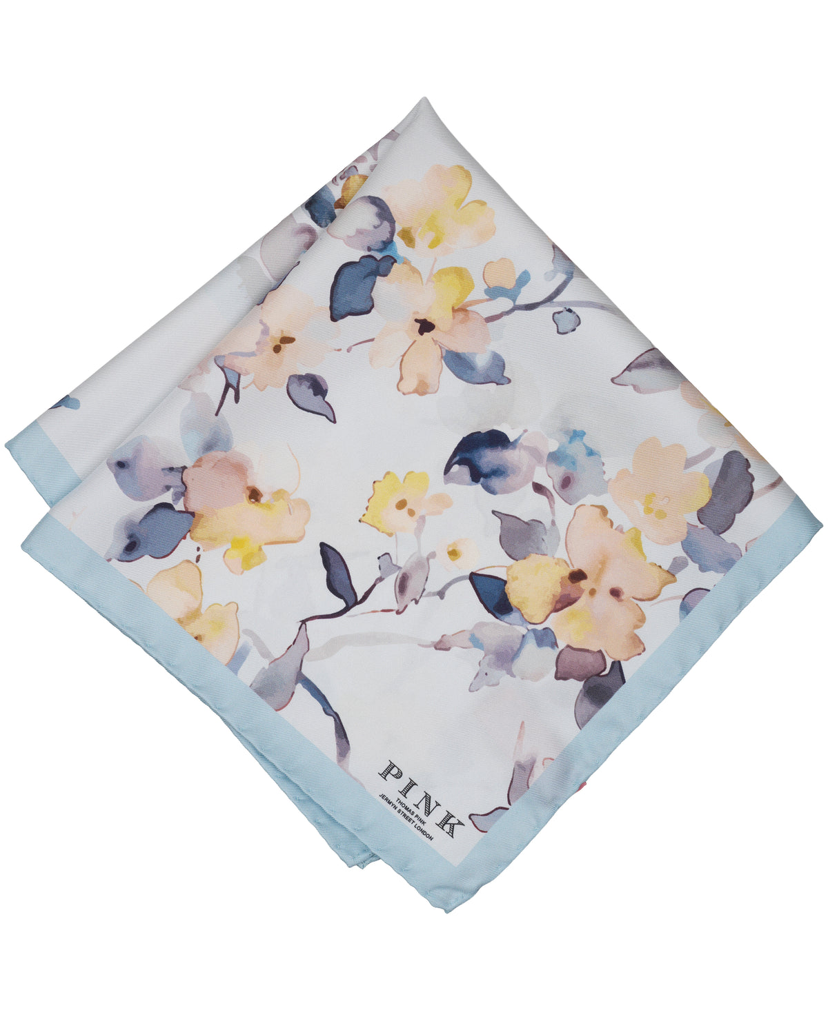 Yellow Floral Woven Silk Pocket Square