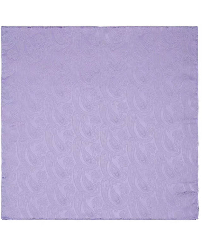 Purple Tonal Paisley Woven Silk Pocket Square