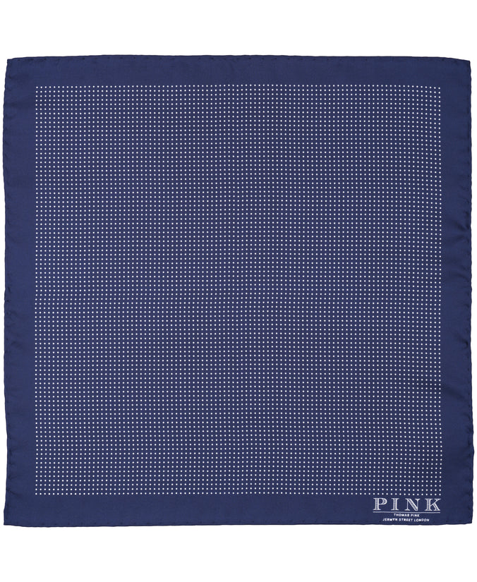 Navy Dot Woven Pocket Square