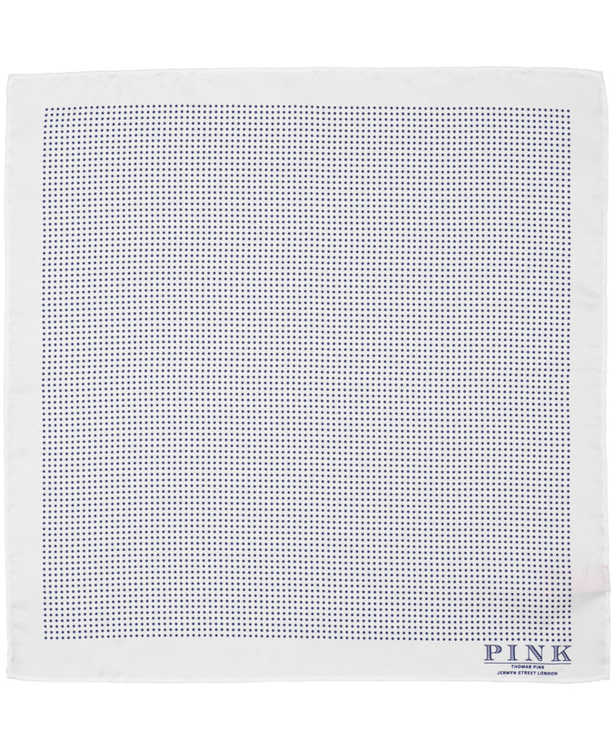 White Dot Woven Pocket Square