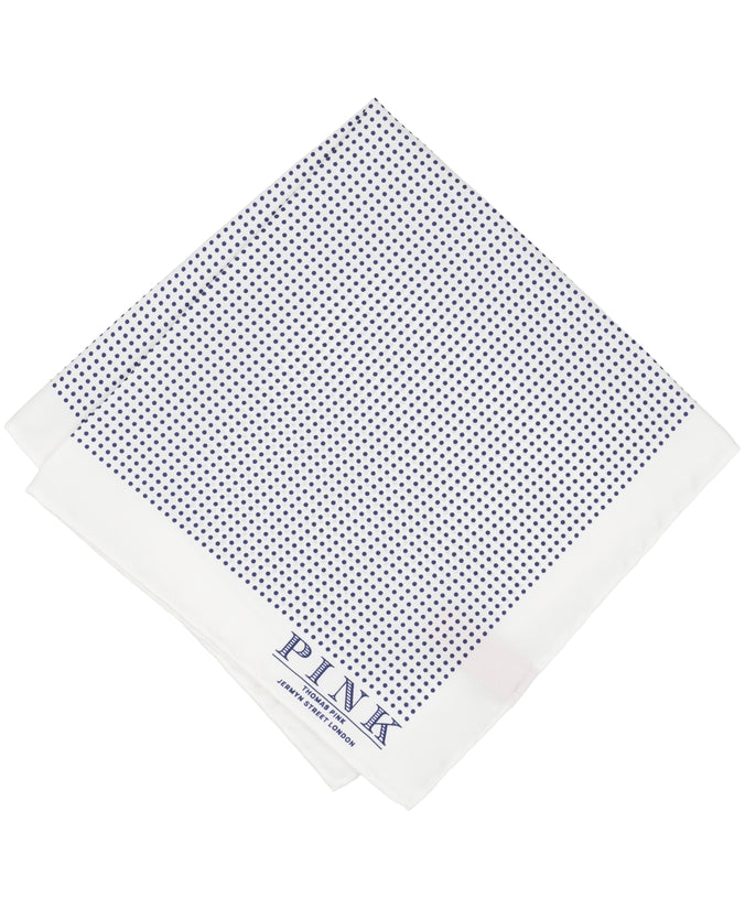 White Dot Woven Pocket Square