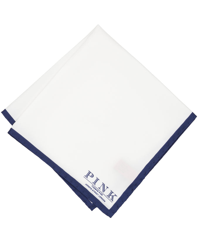 White Solid Woven Pocket Square