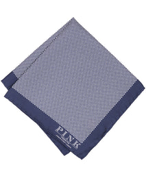 Navy Printed Woven Pocket Square