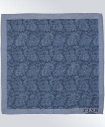 Blue Paisley Woven Pocket Square