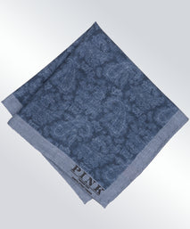 Blue Paisley Woven Pocket Square