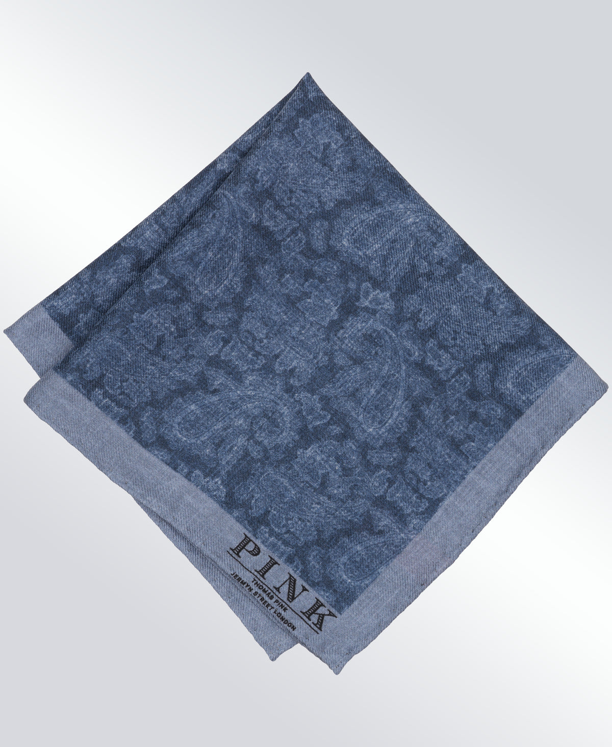 Blue Paisley Woven Pocket Square