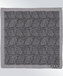 Grey Paisley Woven Pocket Square