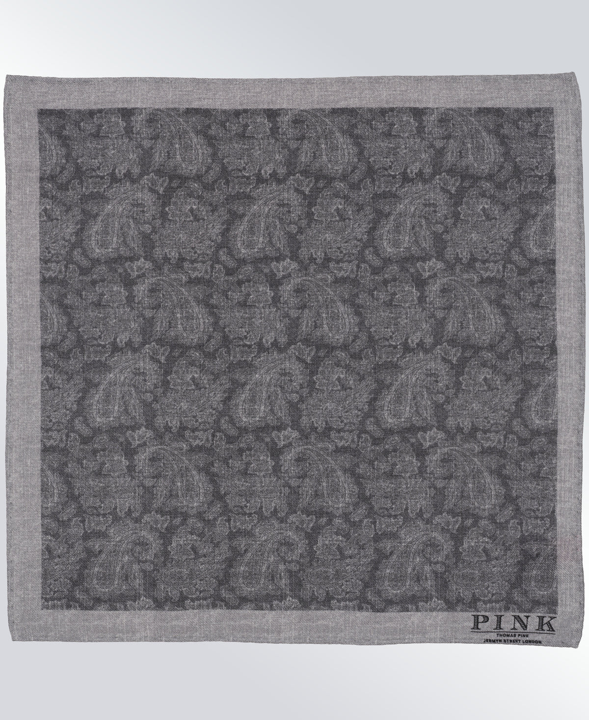 Grey Paisley Woven Pocket Square