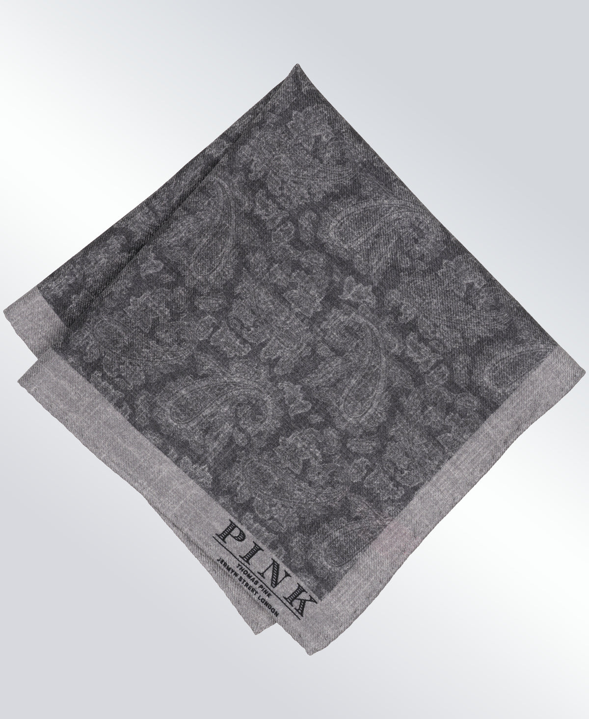 Grey Paisley Woven Pocket Square