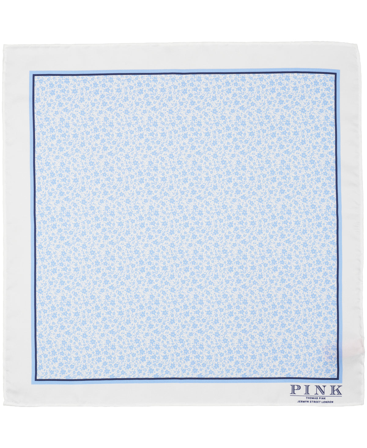 Blue Small Floral Woven Pocket Square
