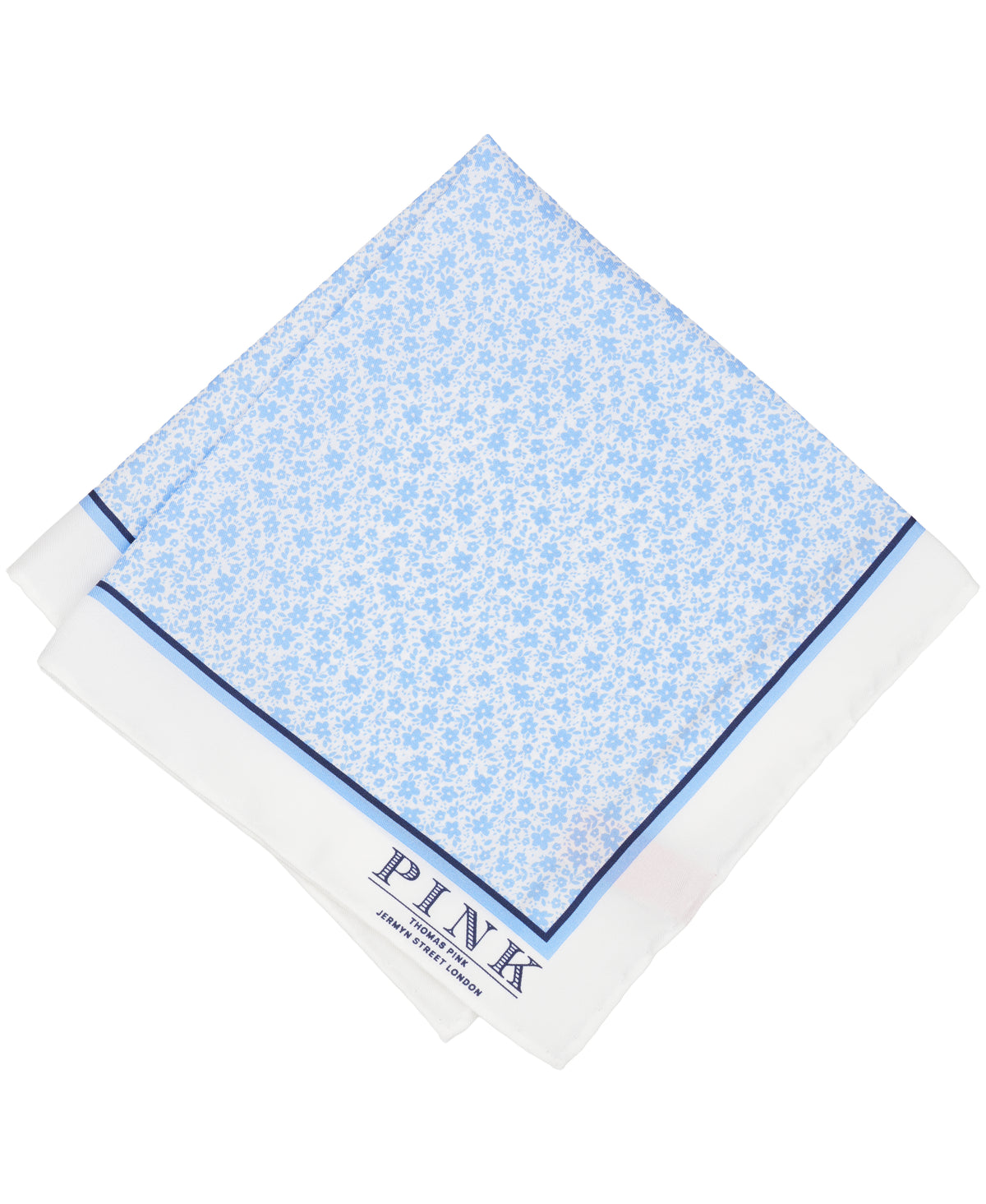 Blue Small Floral Woven Pocket Square