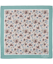 Beige Floral Woven Pocket Square