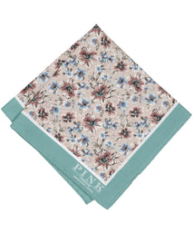 Beige Floral Woven Pocket Square