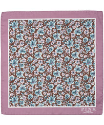 Pink Floral Woven Pocket Square