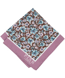 Pink Floral Woven Pocket Square