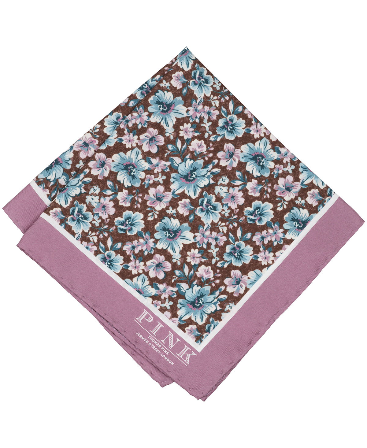 Pink Floral Woven Pocket Square