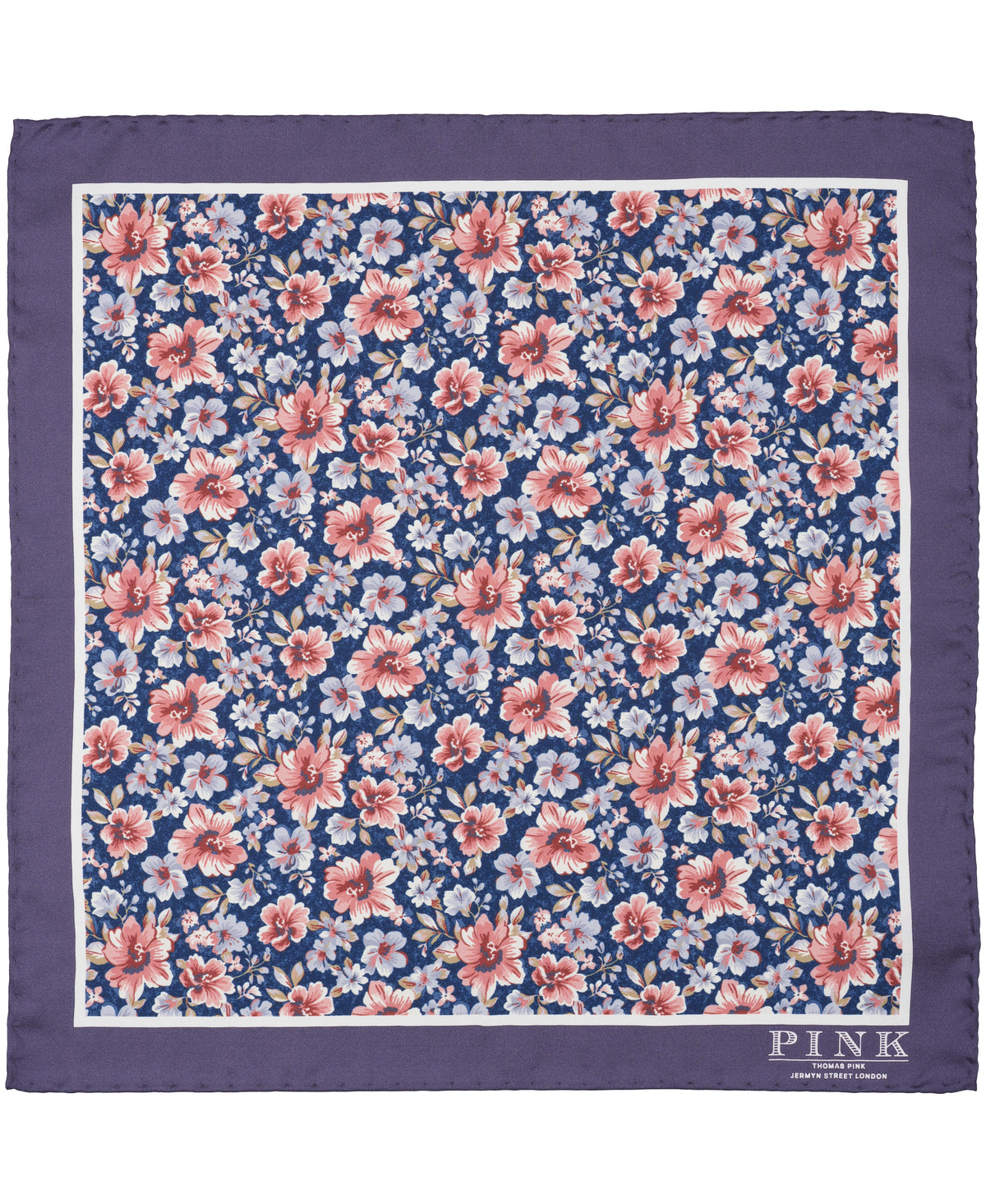 Purple Floral Woven Pocket Square
