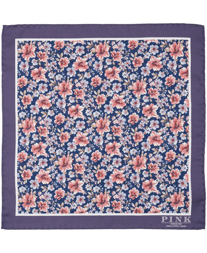 Purple Floral Woven Pocket Square