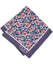 Purple Floral Woven Pocket Square