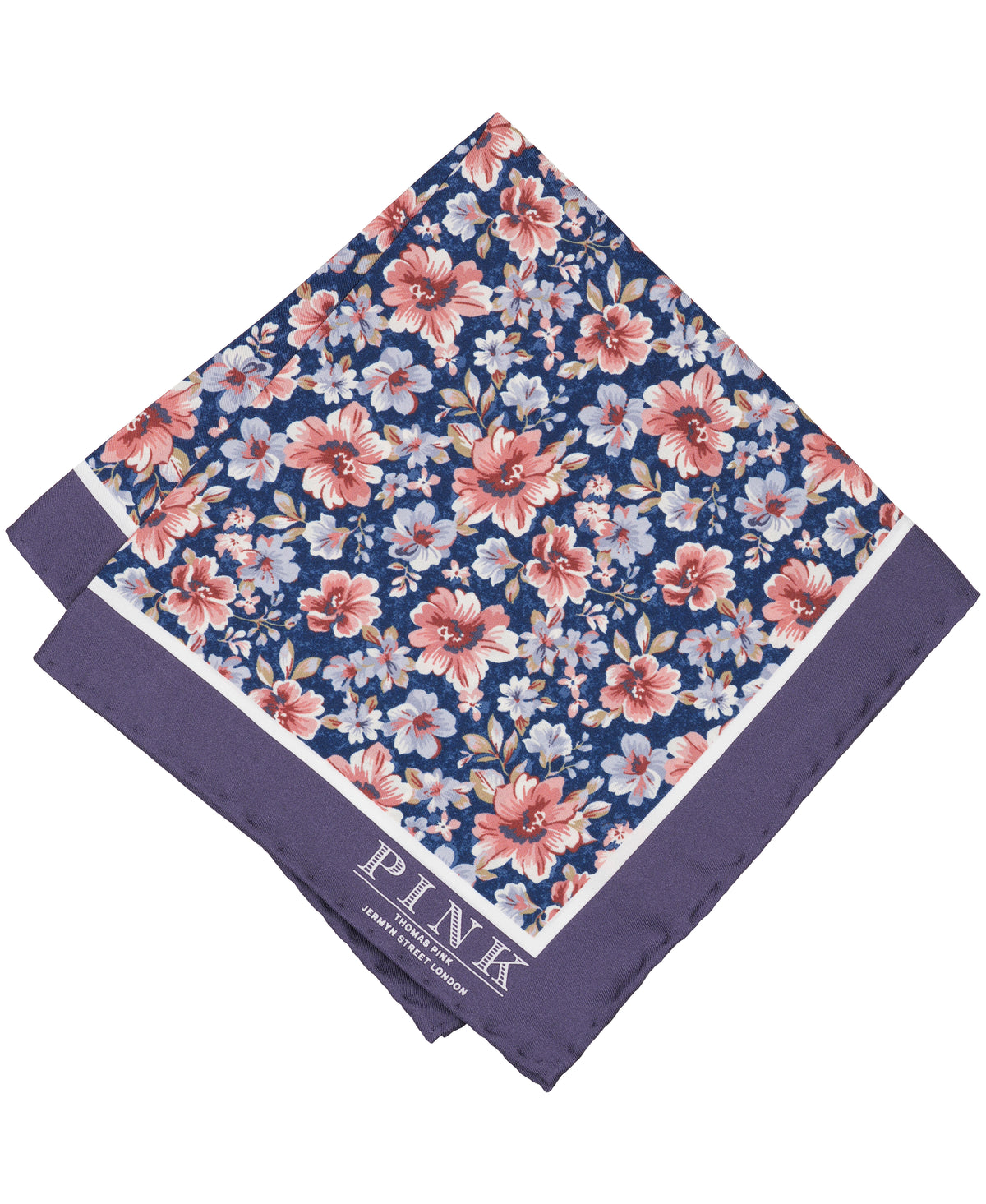 Purple Floral Woven Pocket Square