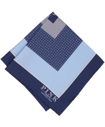 Blue Square Print Woven Pocket Square