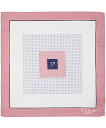 Pink Square Print Woven Pocket Square
