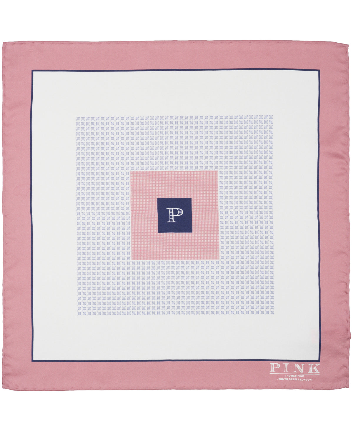 Pink Square Print Woven Pocket Square