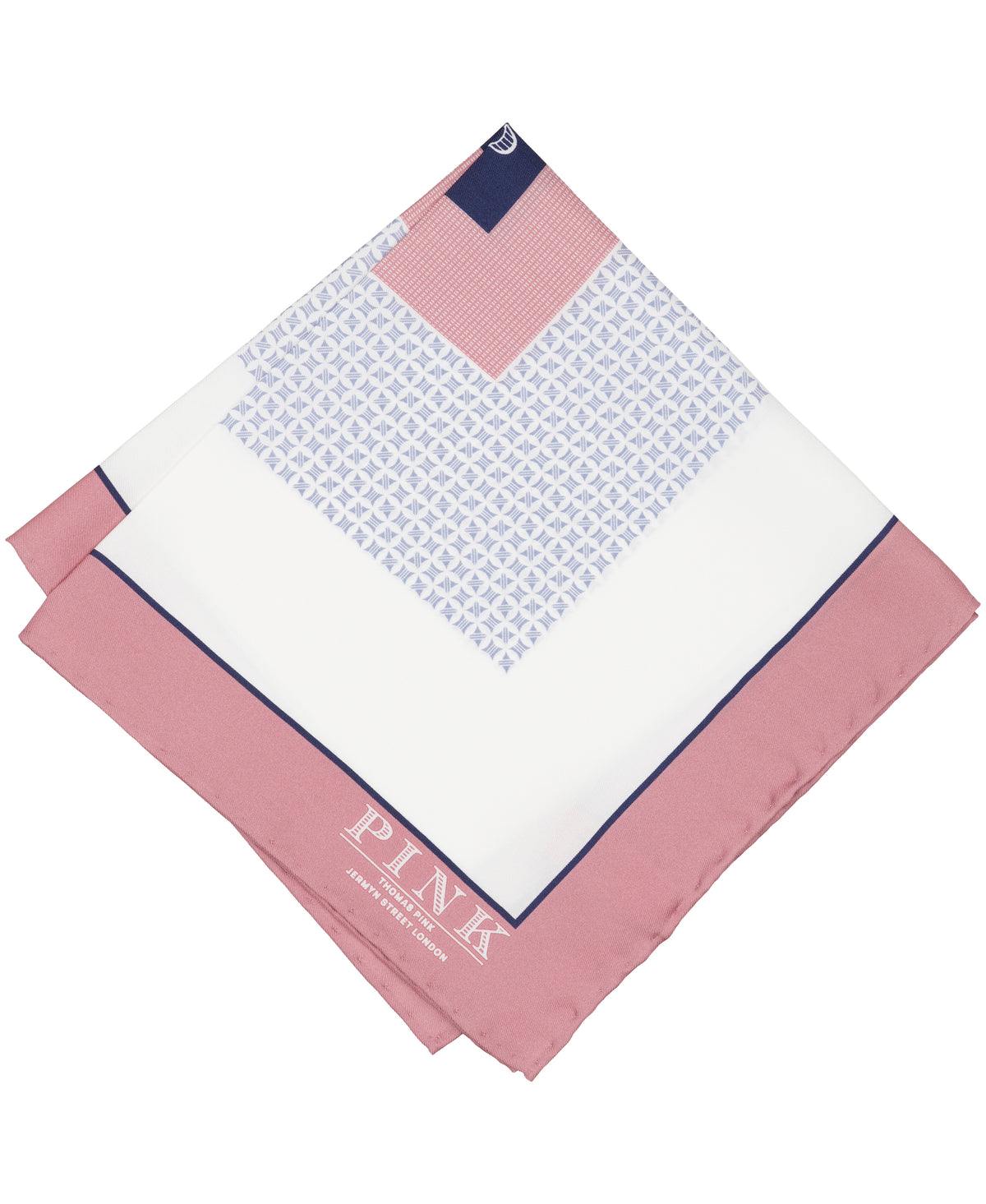 Pink Square Print Woven Pocket Square